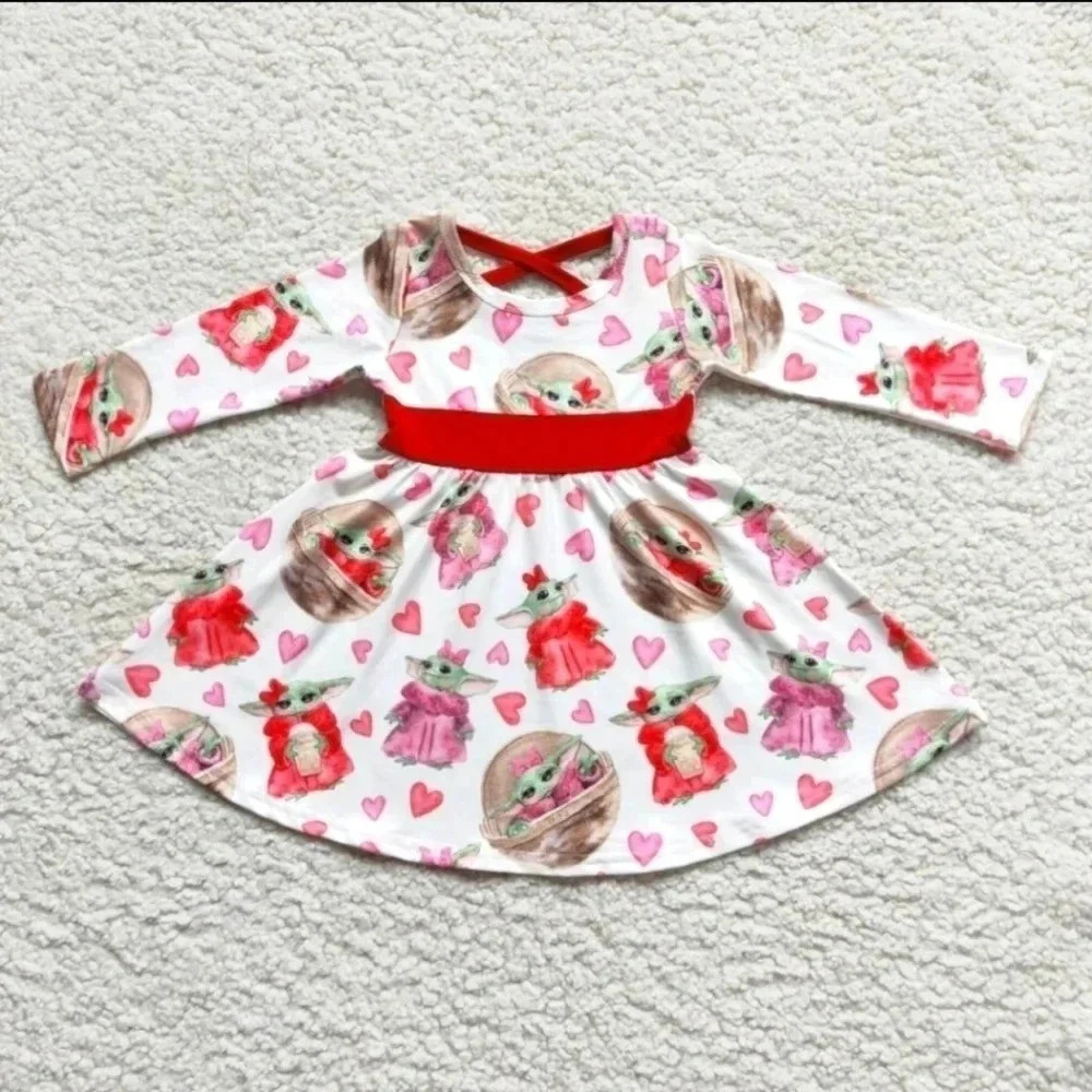 𝅺BABY Yoda heart twirl dress 3t.